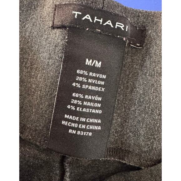 Tahari Womens Medium Gray Pull On Ankle Pants Rayon Nylon Spandex - Picture 3 of 7